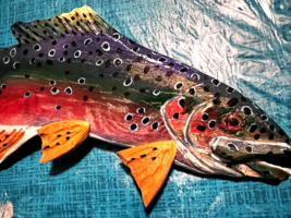 &quot; Spring Rainbow Trout&quot;,#52,  2022, 14 1/2  Inches/ Right Face, Ready to Ship - £38.10 GBP