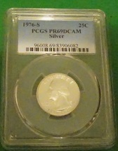 1976-S Washington Quarter Silver PCGS PR69 DCAM   20180231 - £24.10 GBP