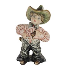 Vintage Italy Cowboy Ceramic Figurine Winking Holding Pipe Hand Painted - £55.45 GBP