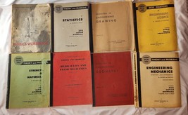 8 Vintage College Engineering Workbooks Schaums Henry Holt Science Math 1950s - £36.90 GBP