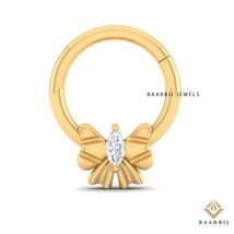 Ximena 0.12 Ct Single Marquis Diamond | 14K Solid Gold Piercing | Prong ... - $3,330.64 MXN