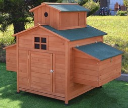 Deluxe Large Backyard Wood Chicken Coop Hen House 6-10 Chickens w 6 nesting box - £370.32 GBP
