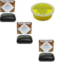 3 - Pack Nubian Heritage African Black Soap 5oz + Bonus :Shea Butter 8oz Tub - $19.79
