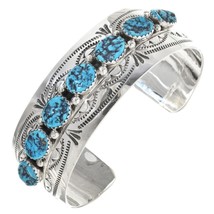 Southwest Native Style Turquoise Bracelet, Sterling Silver, Mens, Womens s6-8.5 - £259.41 GBP+