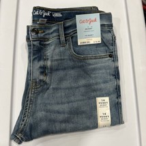 Cat And Jack Boys Husky Skinny Stretch Blue Jeans Size 14 Husky NWT - £8.91 GBP