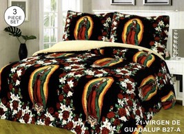 Virgin Mary Of Guadalupe Blanket With Sherpa Softy Thick And Warm 3 Pcs King - £50.63 GBP
