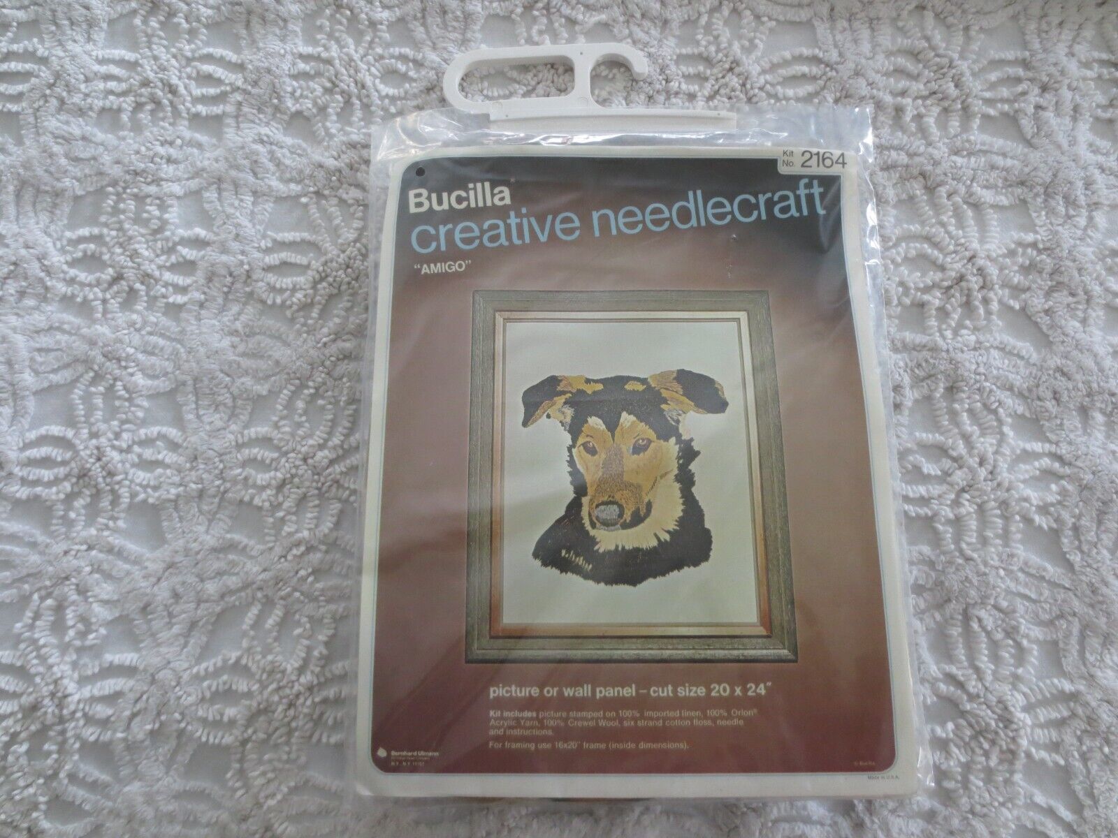 Primary image for NOS Bucilla "AMIGO" Crewel Embroidery PICTURE KIT #2164 - Cut Size 20" x 24"