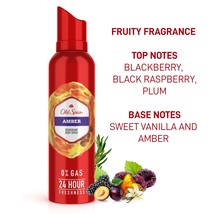 Old Spice Amber 0% Gas Deodorant Body Spray For Men 115gm/140ml, 2 Pack - $19.28