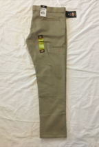Mens Dickies WP811DS Flex Skinny Fit Straight Leg Khaki Work Uniform Pants 33x30 - £27.68 GBP