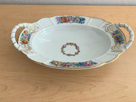 Rare Rosenthal Floral Pattern Fine China Serving Dish Trimmed in Gold - $29.70