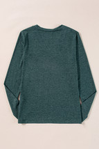 Mist Green Solid Color Long Sleeve V Neck Top - $10.63