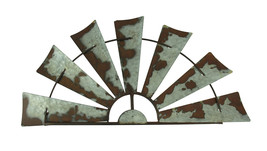 Scratch &amp; Dent Rusty Weathered Metal Half Windmill Wall Hanging - £23.87 GBP