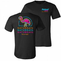 Natural Light Naturdays Neon Flamingo T-Shirt Black - £31.08 GBP