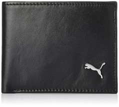 100% Brand New Authentic Puma Black Bifold Genuine Leather Men Wallet SH... - $24.83