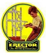 GILBERT ERECTOR SET YELLOW BACKGROUND SELF ADHESIVE BOX LABEL Parts - $438.52 MXN