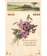 Antique Postcard  Early 1900&#39;s  Birthday Wishes  Embossed - £2.95 GBP