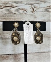 Vintage Clip On Earrings Jewels By Park Lane Ornate Dangle - £15.09 GBP