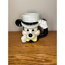 Vintage Disney Mickey Mouse Wearing Top Hat Ceramic Mug, Disney Japan - $17.10