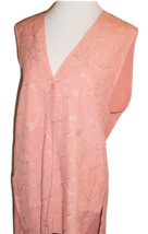 Vintage Top Sunny Leigh Pink Silk Embroidered Vest Tunic Blouse Boho M - £15.45 GBP