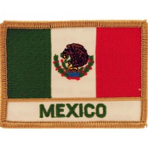 Mexico Flag Patch 2 1/2&quot; x 3 1/2&quot; - £13.28 GBP