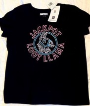 Fortnite Jackpot Loot Llama Unisex  XL Youth Short Sleeve Black T Shirt - £14.12 GBP