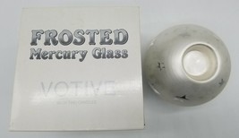 Department Dept 56 Frosted Mercury Glass Votive Candle Holder Silver Stars - £25.41 GBP