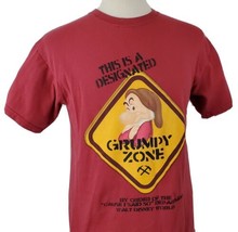 Walt Disney World Designated Grumpy Zone T-Shirt Medium Snow White Cotton Maroon - £12.82 GBP