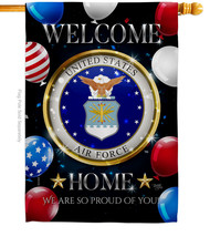 Welcome Home Air Force - Impressions Decorative House Flag H108625-BO - £32.78 GBP