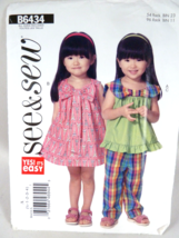 Butterick 6434 Toddler Dress &amp; Pants Sz 1/2  1  2 3 4 Uncut Pattern - $92.72 MXN