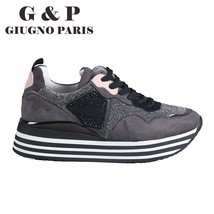 Leather Insole Women Sneakers Mixed Color Ladies Casual  Flats Platform Comforta - £44.88 GBP