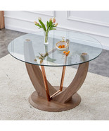 Modern Minimalist Circular Tempered Glass Dining Table With A Diameter O... - £283.01 GBP
