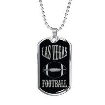 Express Your Love Gifts Las Vegas Fan Necklace Dog Tag Stainless Steel or 18k Go - £35.57 GBP