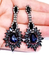 Gothic Chandelier Earrings, Rhinestone Drop Earrings, Dangle Austrian Crystal Je - £27.41 GBP