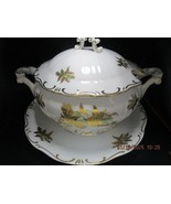 ZSOLNAY HUNGARY GRAND TUREEN GOLDEN IRIS 8 x 13&quot; WITH UNDERPLATE 11&quot; ^^[aC] - €295,54 EUR