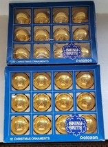 2 Boxes (24) Vtg Shiny Brite Poloron Gold 2 1/4&quot; Ball Christmas Ornaments USA - £30.77 GBP