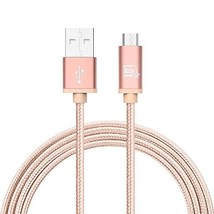 Lax Micro Usb Cable 10FT 3m Durable Braided Nylon Micro Usb To Usb Cable Pink - £3.76 GBP
