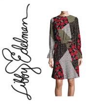 Libby Edelman Size L Patchwork Flower Medley Army Boho Floral Dress NWT $59 - £20.31 GBP