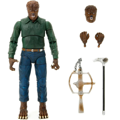 Lon Chaney The Wolfman Action Figure W/ Alternate Hands Head Cane Trap Jada Toys - $28.49