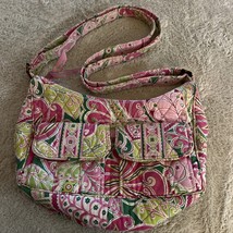 Vera Bradley Womens Pink White Green Flowers Purse 2 Outside Flap Pocket... - £13.43 GBP