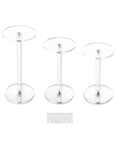 round Acrylic Display Stand, Premium Clear round Riser Stands, Set of 3 - £11.05 GBP