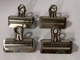 4 Vintage Boston Metal Clips No 3 Hunt MFG. Co. Statesville, N.C. Group-9 - £8.11 GBP