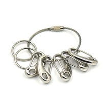 Fujiyuan One set 5 CLIP + 2 Keyring Keychain + 4.8CM Wire Cable Twist Swivel KEY - £4.27 GBP