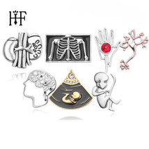 Medical Symbol  Enamel Heart Brooch Pin Set - $28.95