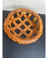 Vintage Faux Pie Crust Basket Bowl Resin Lattice Kitchen Decor Cottagecore - $758.16 MXN