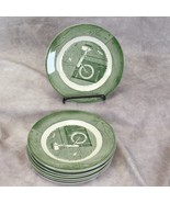 Royal Colonial Homestead Bread Plates 6 1/2&quot;  Lot of 8 Green - £10.88 GBP