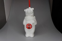 Vintage COCA-COLA Polar Bear Plastic Drinking Cup Container w/ Straw - £6.22 GBP