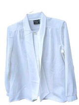 Southern Lady Ivory White Hide A Button Front Blouse With Tie Size Medium - £6.61 GBP