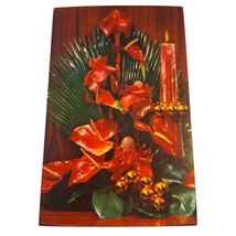 Postcard Hawaiian Floral Arrangement Exotic Torch Ginger Blossoms Chrome - £5.54 GBP