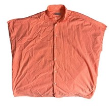 ZARA Men’s Tunic Oversized Shirt Boxy Lightweight Orange Button Down Siz... - $16.82