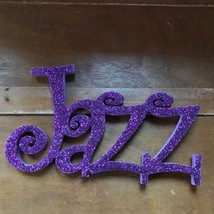 Estate Sparkly Purple Glitter &amp; Wood JAZZ Dance Sign Wall Plaque  – 11.25 x 6.75 - £7.60 GBP